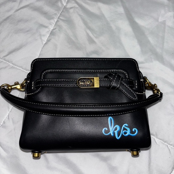 Black Leather Crossbody Bag - Picture 1 of 6